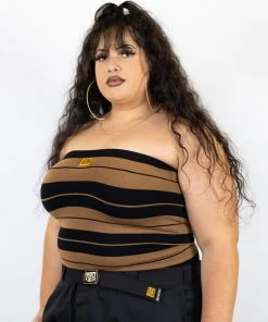 New Release FB County Charlie Brown Tube Top - Black/Tan