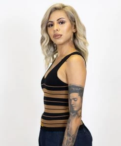 New Release FB County Charlie Brown Tank Top - Black/Tan