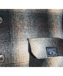 FB County Super Heavyweight Wool Blend Long Sleeve Shirt - Black/Tan/White