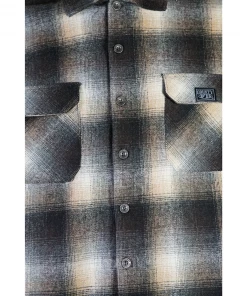 FB County Super Heavyweight Wool Blend Long Sleeve Shirt - Black/Tan/White