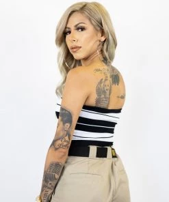 New Release FB County Charlie Brown Tube Top - Black/White