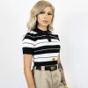 FB County Charlie Brown Crop Top - Black/White