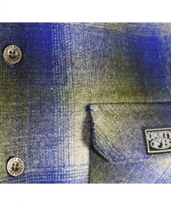 New Releases FB County Super Heavyweight Wool Blend Long Sleeve Shirt - Royal/Green/Grey