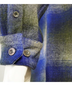 New Release FB County Super Heavyweight Wool Blend Long Sleeve Shirt - Royal/Green/Grey