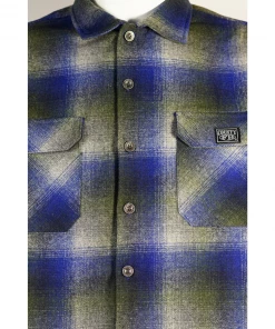 New Releases FB County Super Heavyweight Wool Blend Long Sleeve Shirt - Royal/Green/Grey
