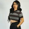 New Release FB County Charlie Brown Crop Top - Brown/Heather