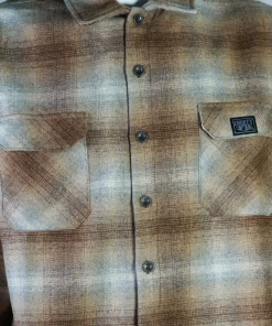 New Release FB County Super Heavyweight Wool Blend Long Sleeve Shirt - Brown/Tan/Grey