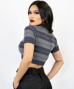 FB County Charlie Brown Crop Top - Charcoal/Grey