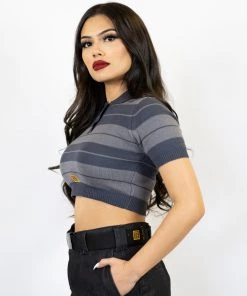 FB County Charlie Brown Crop Top - Charcoal/Grey