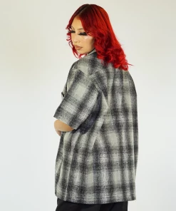 FB County Short Sleeve Wool Shirt - Grey/Black/White New Release