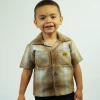 FB County Kids Short Sleeve Wool Shirt -Brown/Tan/Grey