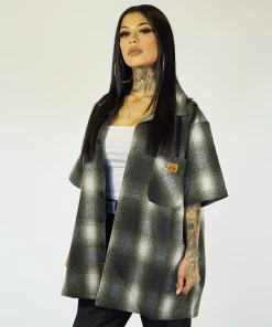 FB County Short Sleeve Wool Shirt - Black/Green/White