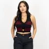 FB County Collared Halter Top - Black/Burgundy 1 FB County Collared Halter Top - Black/Burgundy