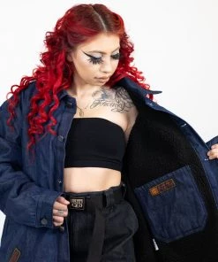 FB County Women's Oversized Blue Denim Jacket New Release