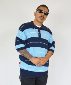 Clothing FB County TRILOGY Charlie Brown Shirt Navy/Sky/White