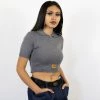 FB County Solid Charlie Brown Crop Top - Grey New Release