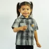 FB County Kids Short Sleeve Wool Shirt - Grey/Black/White 1 FB County Kids Short Sleeve Wool Shirt - Grey/Black/White