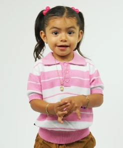 NEW FB County Kid Charlie Brown Shirt - Pink/White Kids