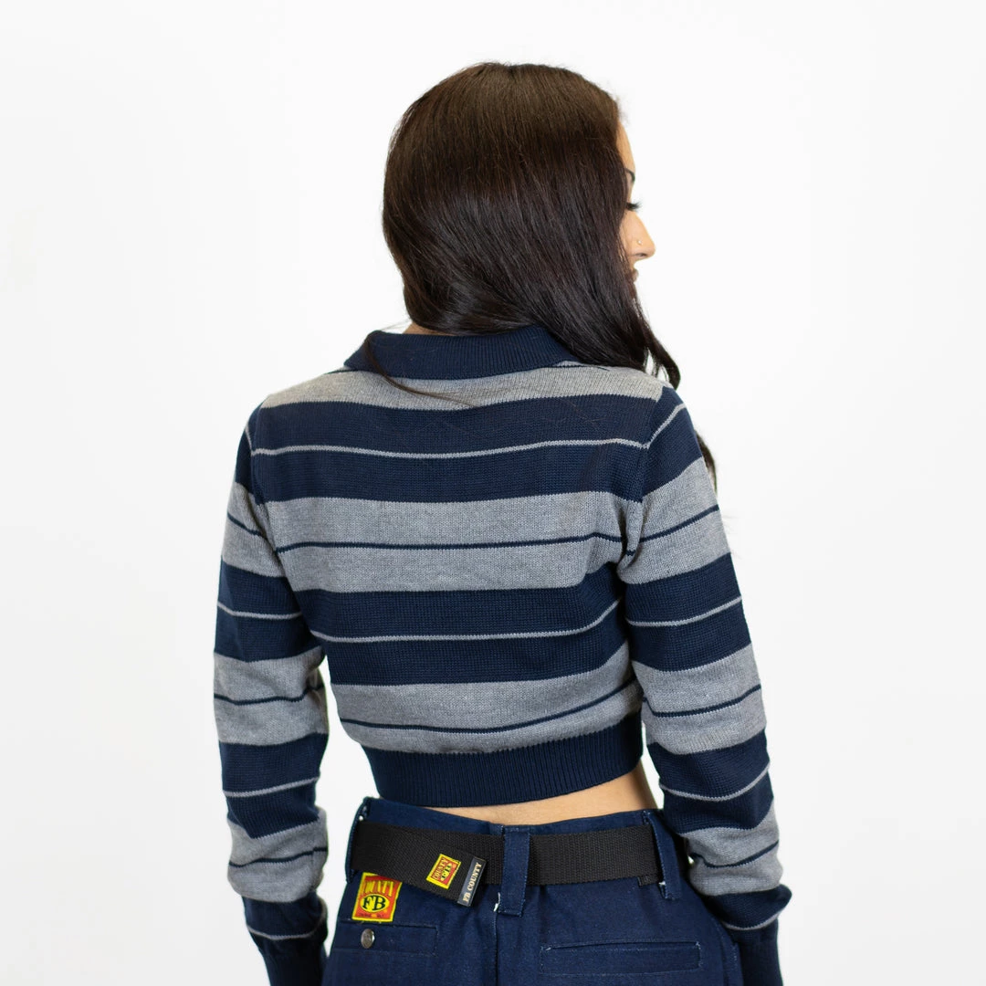 FB County Long Sleeve Charlie Brown Crop Top - Navy/Heather New Release 4 FB County Long Sleeve Charlie Brown Crop Top - Navy/Heather New Release