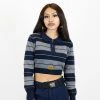 FB County Long Sleeve Charlie Brown Crop Top - Navy/Heather New Release
