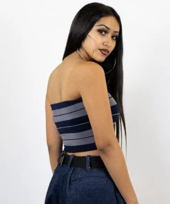 New Release FB County Charlie Brown Tube Top - Navy/Grey