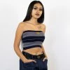 New Release FB County Charlie Brown Tube Top - Navy/Grey