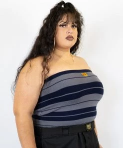 New Release FB County Charlie Brown Tube Top - Navy/Grey