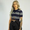 FB County Charlie Brown Crop Top - Navy/Heather