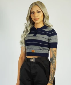 FB County Charlie Brown Crop Top - Navy/Heather