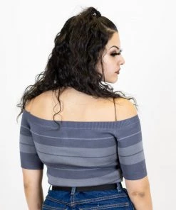 New Release FB County Charlie Brown "Off The Shoulder" Crop Top - Charcoal/Grey 7 New Release FB County Charlie Brown
