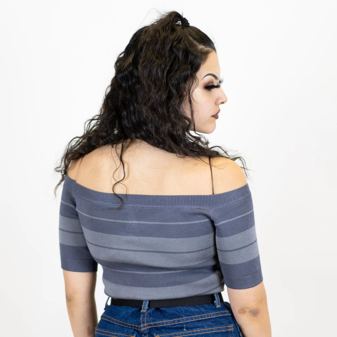New Release FB County Charlie Brown "Off The Shoulder" Crop Top - Charcoal/Grey 5 New Release FB County Charlie Brown "Off The Shoulder" Crop Top - Charcoal/Grey