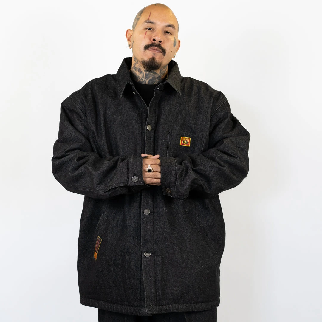 FB County Men's Oversized Black Denim Jacket 4 FB County Men's Oversized Black Denim Jacket