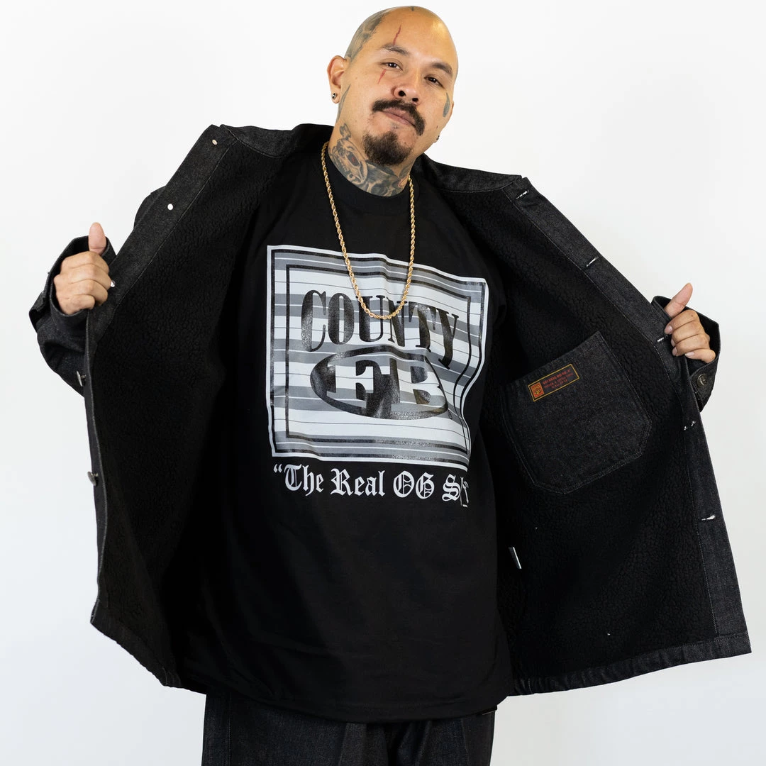 FB County Men's Oversized Black Denim Jacket 5 FB County Men's Oversized Black Denim Jacket