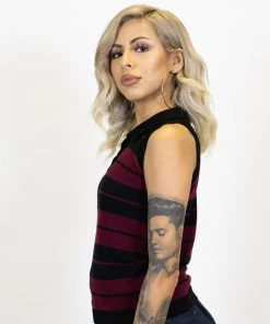 New Release FB County Charlie Brown Sleeveless Shirt - Black/Burgundy