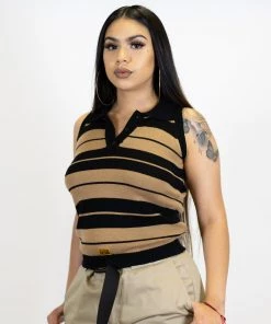 FB County Charlie Brown Sleeveless Shirt - Black/Tan