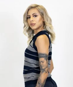 FB County Charlie Brown Sleeveless Shirt - Navy/Heather New Release