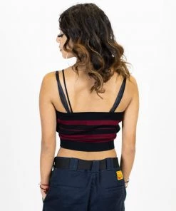 FB County Charlie Brown Spaghetti Strap Tank Top - Black/Burgundy