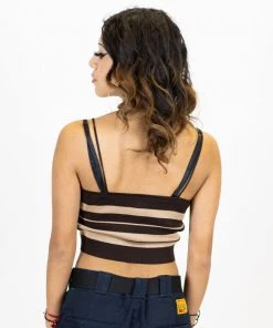 FB County Charlie Brown Spaghetti Strap Tank Top - Brown/Tan