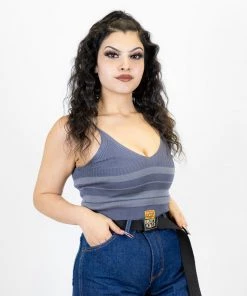 FB County Charlie Brown Spaghetti Strap Tank Top - Charcoal/Grey