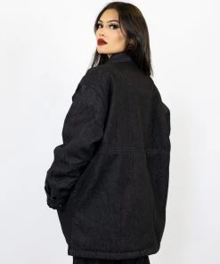 FB County Women's Oversized Black Denim Jacket