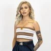 FB County Charlie Brown Tube Top - Tan/White New Release
