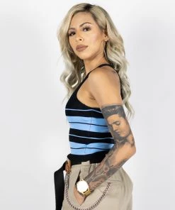 FB County Charlie Brown Tank Top - Black/Sky New Release