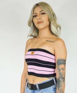FB County Charlie Brown Tube Top - Black/Pink