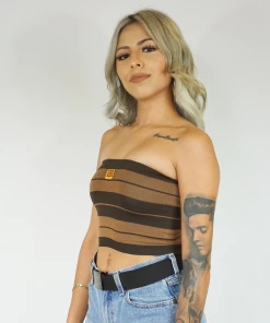 FB County Charlie Brown Tube Top - Brown/Tan