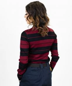 New Release FB County Long Sleeve Turtle Neck - Black/Burgundy