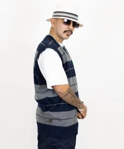 FB County Classic Charlie Brown Vest - Navy/Grey New Releases