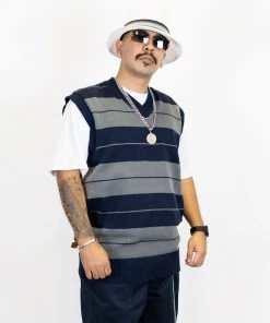 FB County Classic Charlie Brown Vest - Navy/Grey New Releases